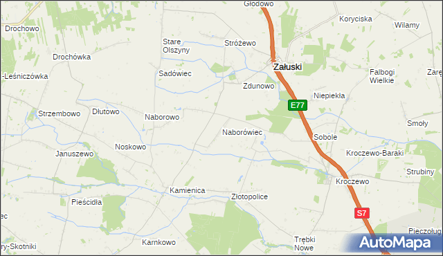 mapa Naborówiec, Naborówiec na mapie Targeo