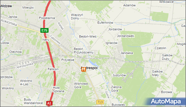 mapa Nowy Bedoń, Nowy Bedoń na mapie Targeo