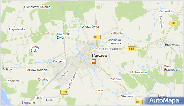 mapa Parczew, Parczew na mapie Targeo