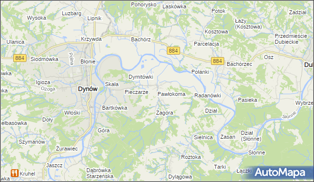 mapa Pawłokoma, Pawłokoma na mapie Targeo