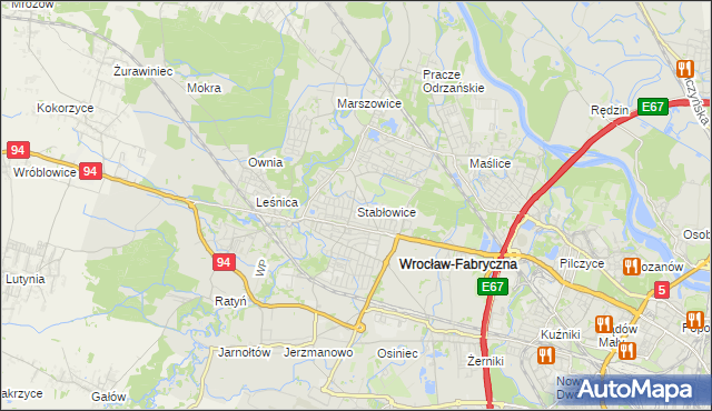 mapa Stabłowice, Stabłowice na mapie Targeo