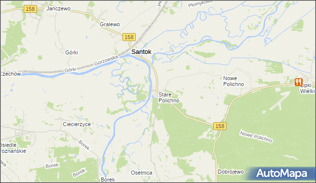 mapa Stare Polichno, Stare Polichno na mapie Targeo