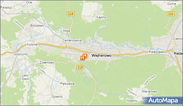 mapa Wejherowo, Wejherowo na mapie Targeo