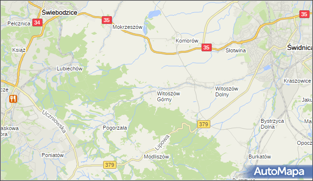 mapa Witoszów Górny, Witoszów Górny na mapie Targeo