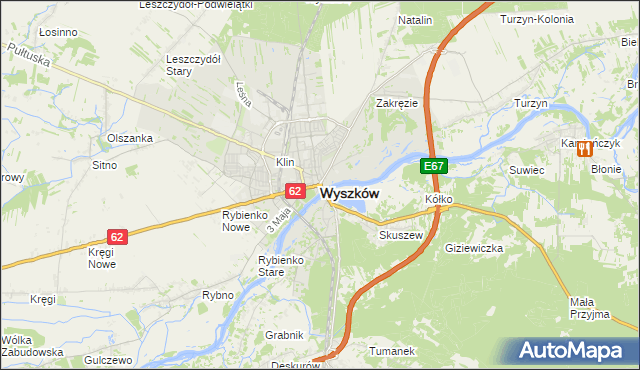 mapa Wyszków, Wyszków na mapie Targeo