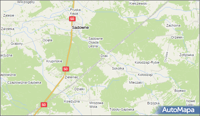 mapa Zieleniec Gajówka, Zieleniec Gajówka na mapie Targeo