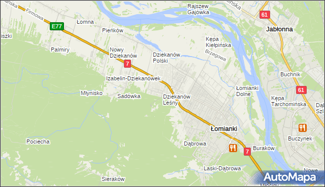 mapa Dziekanów Leśny, Dziekanów Leśny na mapie Targeo
