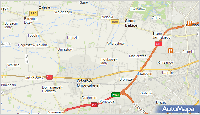 mapa Piotrkówek Mały, Piotrkówek Mały na mapie Targeo