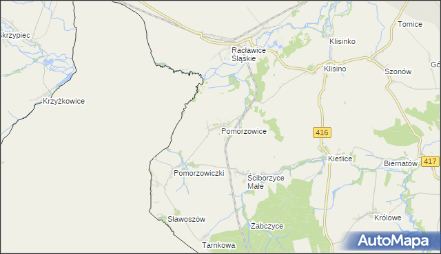 mapa Pomorzowice, Pomorzowice na mapie Targeo