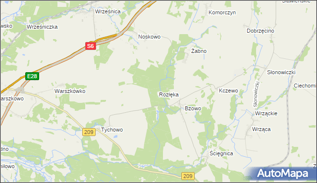 mapa Rozłęka, Rozłęka na mapie Targeo