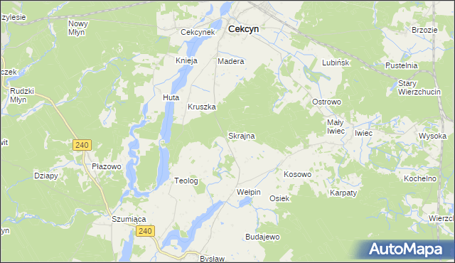 mapa Skrajna, Skrajna na mapie Targeo