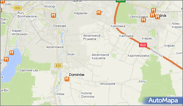 mapa Abramowice Kościelne, Abramowice Kościelne na mapie Targeo