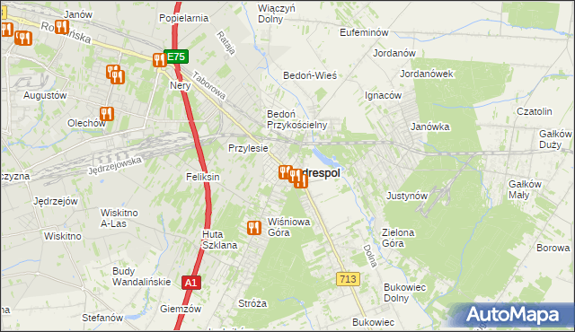 mapa Andrespol, Andrespol na mapie Targeo