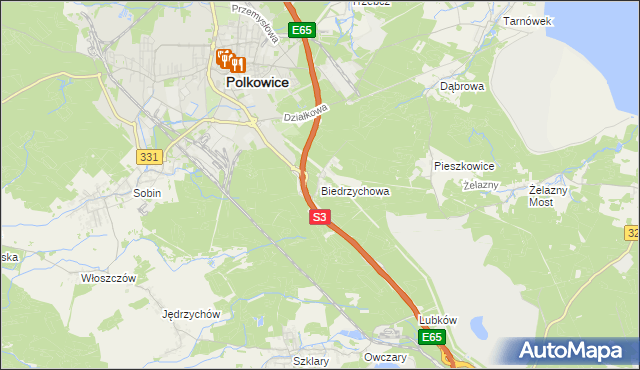 mapa Biedrzychowa, Biedrzychowa na mapie Targeo