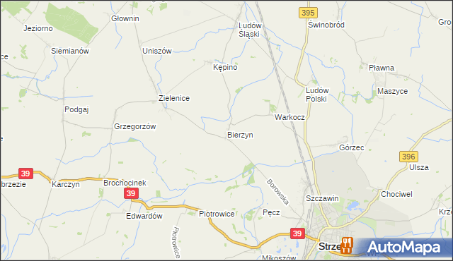 mapa Bierzyn gmina Strzelin, Bierzyn gmina Strzelin na mapie Targeo