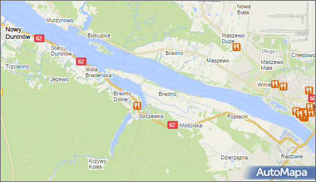 mapa Brwilno gmina Nowy Duninów, Brwilno gmina Nowy Duninów na mapie Targeo