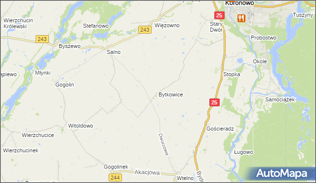 mapa Bytkowice, Bytkowice na mapie Targeo