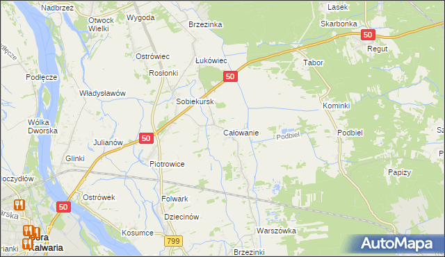 mapa Całowanie, Całowanie na mapie Targeo