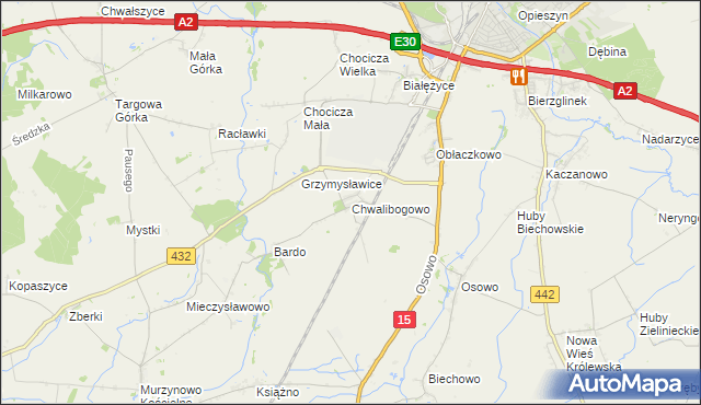 mapa Chwalibogowo gmina Września, Chwalibogowo gmina Września na mapie Targeo