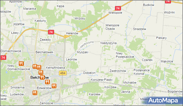 mapa Dobiecin-Kolonia, Dobiecin-Kolonia na mapie Targeo