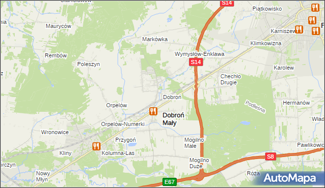 mapa Dobroń, Dobroń na mapie Targeo