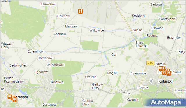 mapa Gałkówek-Parcela, Gałkówek-Parcela na mapie Targeo