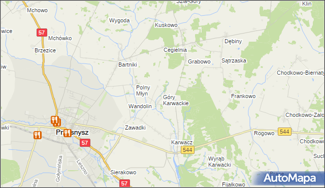 mapa Góry Karwackie, Góry Karwackie na mapie Targeo