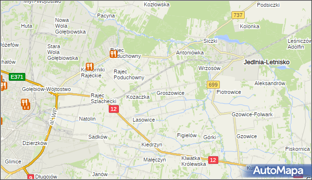 mapa Groszowice, Groszowice na mapie Targeo