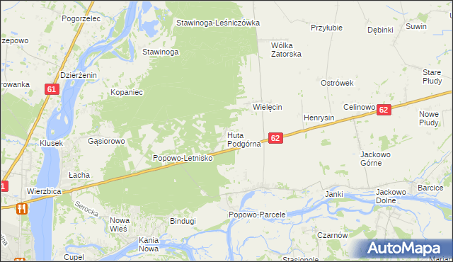 mapa Huta Podgórna gmina Somianka, Huta Podgórna gmina Somianka na mapie Targeo