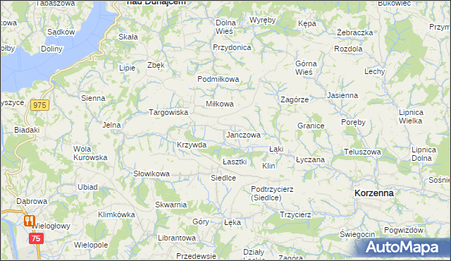 mapa Janczowa, Janczowa na mapie Targeo