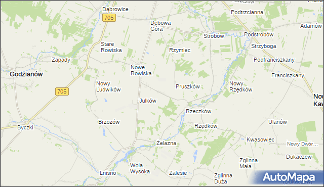 mapa Józefatów gmina Skierniewice, Józefatów gmina Skierniewice na mapie Targeo