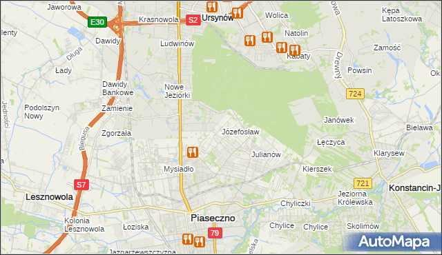 mapa Józefosław, Józefosław na mapie Targeo