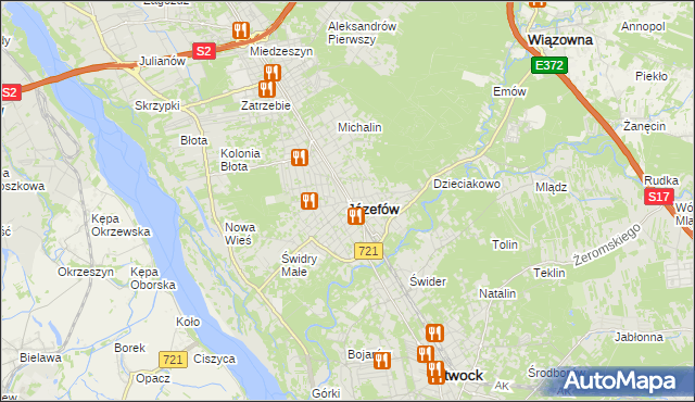 mapa Józefów powiat otwocki, Józefów powiat otwocki na mapie Targeo