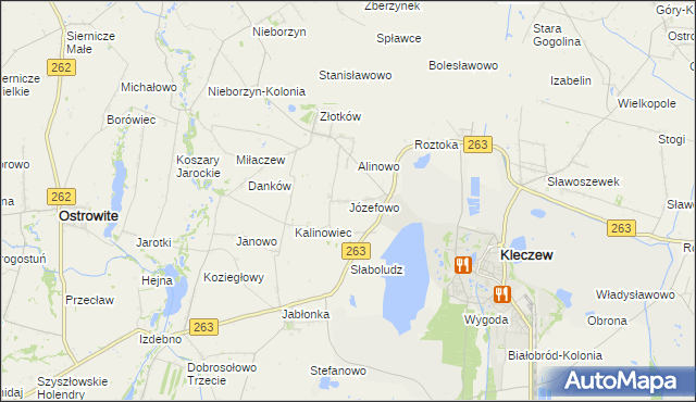 mapa Józefowo gmina Kleczew, Józefowo gmina Kleczew na mapie Targeo