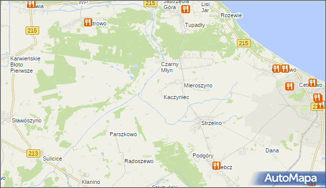 mapa Kaczyniec gmina Puck, Kaczyniec gmina Puck na mapie Targeo