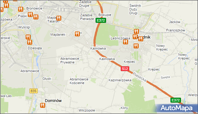 mapa Kalinówka gmina Głusk, Kalinówka gmina Głusk na mapie Targeo