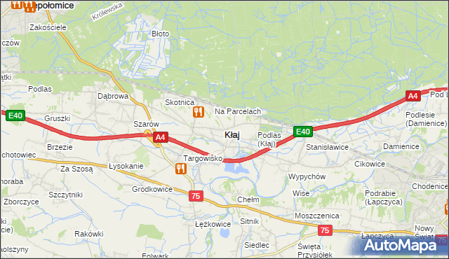 mapa Kłaj, Kłaj na mapie Targeo