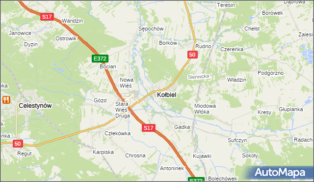 mapa Kołbiel, Kołbiel na mapie Targeo