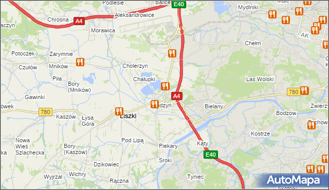 mapa Kryspinów, Kryspinów na mapie Targeo