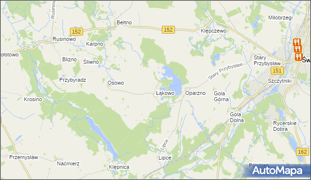 mapa Łąkowo, Łąkowo na mapie Targeo