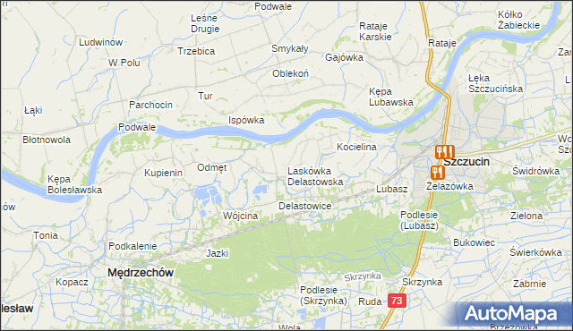 mapa Laskówka Delastowska, Laskówka Delastowska na mapie Targeo