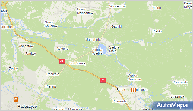mapa Leśniczówka Krzyżówki, Leśniczówka Krzyżówki na mapie Targeo