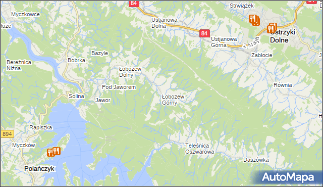 mapa Łobozew Górny, Łobozew Górny na mapie Targeo