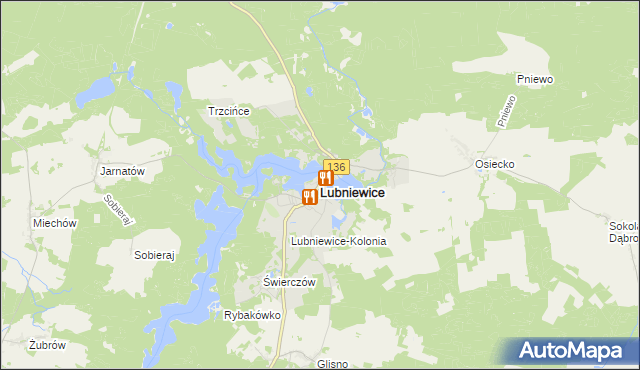 mapa Lubniewice, Lubniewice na mapie Targeo