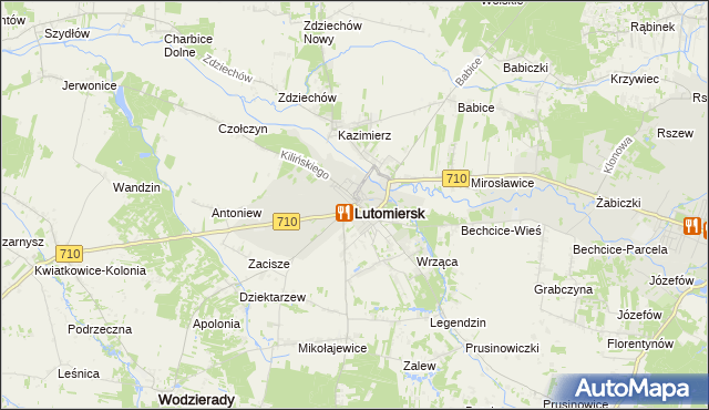 mapa Lutomiersk, Lutomiersk na mapie Targeo