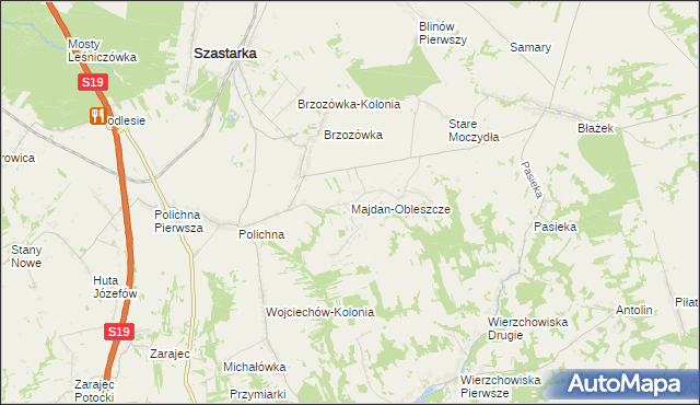 mapa Majdan-Obleszcze, Majdan-Obleszcze na mapie Targeo