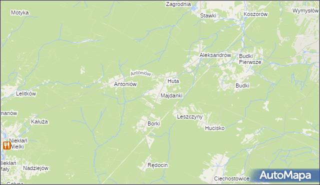 mapa Majdanki, Majdanki na mapie Targeo