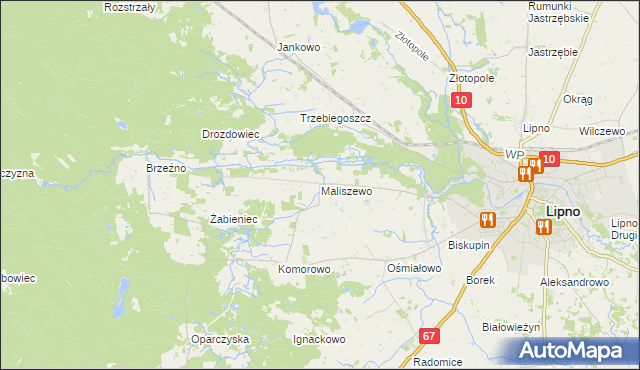 mapa Maliszewo, Maliszewo na mapie Targeo