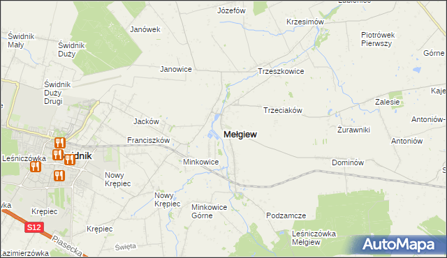 mapa Mełgiew, Mełgiew na mapie Targeo