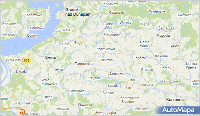 mapa Miłkowa, Miłkowa na mapie Targeo